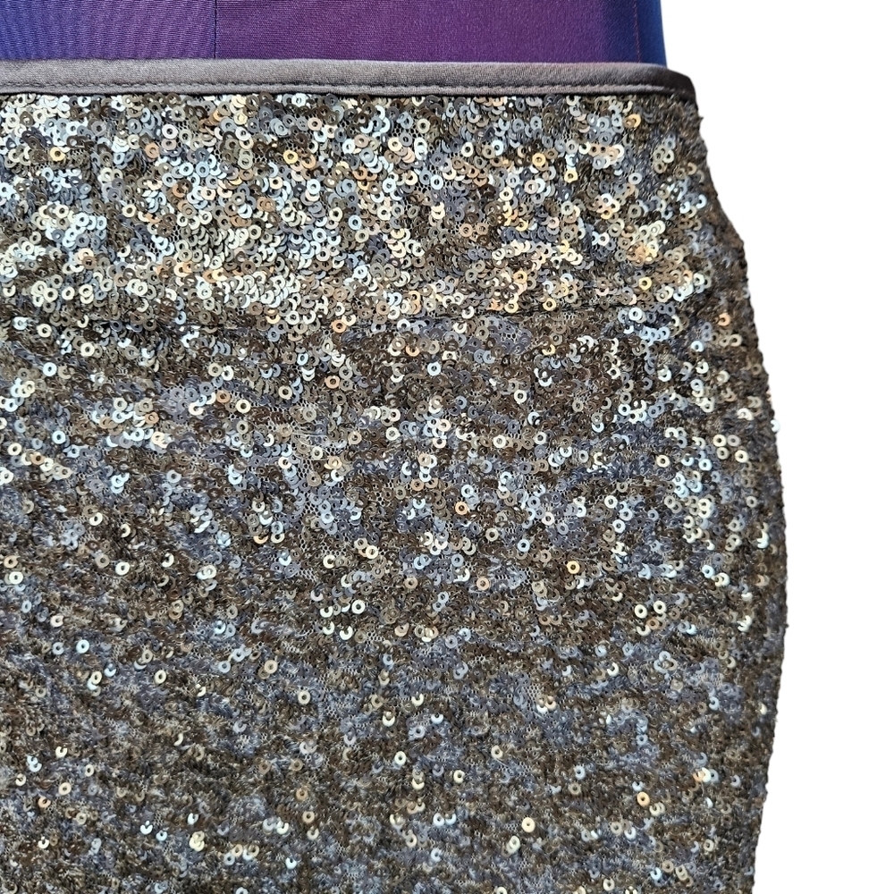 Cache Metallic Gold & Silver Sequin Mini Skirt Si… - image 2
